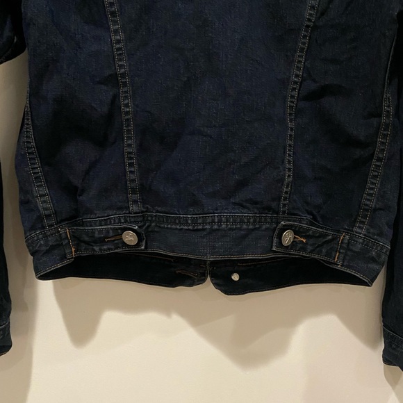 100% Cotton Vintage Calvin Klein Denim Jacket Dark Navy Blue Stitch Size Small - Picture 10 of 10